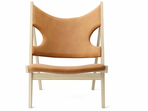 Fotel Knitting, Natural Oak Base, Dunes Cognac 21000, Menu