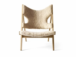 Fotel Knitting Natural Oak, Sheepskin Natur