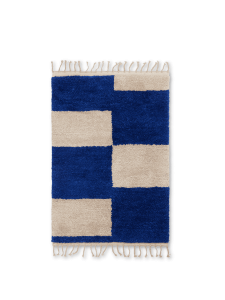 Dywan Mara Knotted Rug Bright Blue/Off-White Ferm Living 80x120  cm