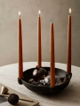 Miska Świecznik - Duży - Ceramika ciemnoszara, Ferm Living 