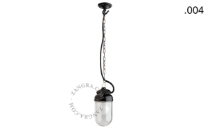Wisząca lampa porcelana ze szklanym kloszem 004 Zangra