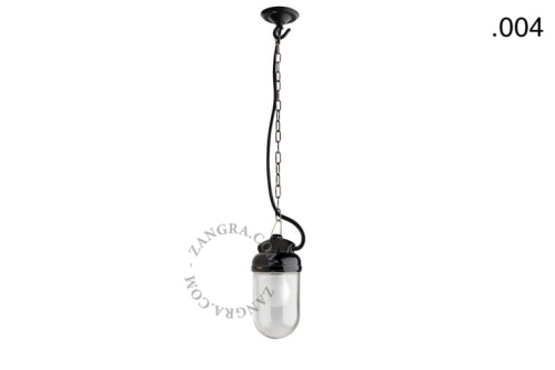 Wisząca lampa porcelana ze szklanym kloszem 004 Zangra