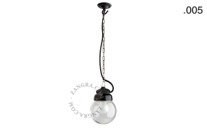 Wisząca lampa porcelana ze szklanym kloszem 005 Zangra 