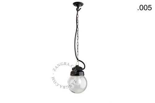 Wisząca lampa porcelana ze szklanym kloszem 005 Zangra 