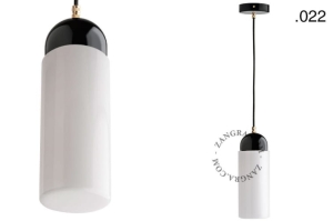 Wisząca lampa porcelana ze szklanym kloszem 022 Zangra