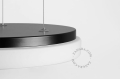 Wisząca szklana lampa czarna - Ø 37,5 cm Zangra