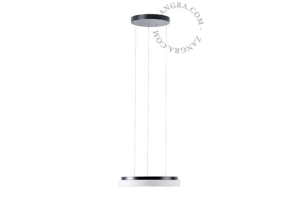 Wisząca szklana lampa czarna - Ø 37,5 cm Zangra