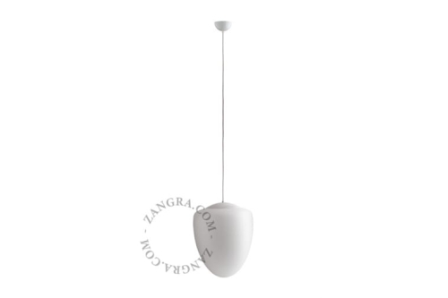 Szklana lampa wisząca biała Zangra