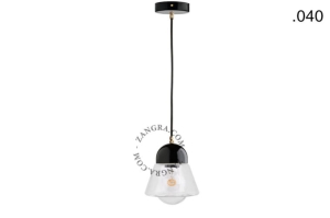 Wisząca lampa porcelana ze szklanym kloszem 040 Zangra