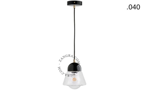 Wisząca lampa porcelana ze szklanym kloszem 040 Zangra
