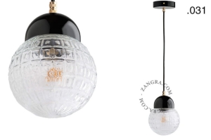 Wisząca lampa porcelana ze szklanym kloszem 031 Zangra