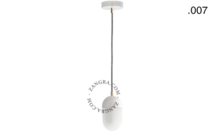 Wisząca lampa porcelana ze szklanym kloszem 007 Zangra