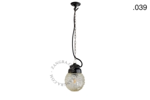 Wisząca lampa porcelana ze szklanym kloszem 039 Zangra