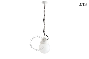 Wisząca lampa porcelana ze szklanym kloszem 013 Zangra