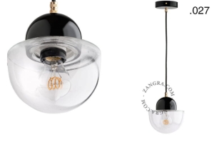Wisząca lampa porcelana ze szklanym kloszem 027 Zangra