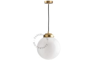 Mosiężna lampa wisząca ze szklanym kloszem 008 Zangra