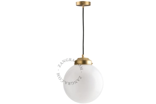 Mosiężna lampa wisząca ze szklanym kloszem 008 Zangra
