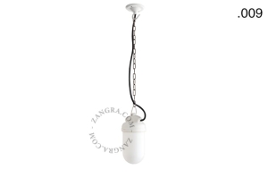 Wisząca lampa porcelana ze szklanym kloszem 009 Zangra