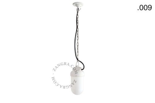Wisząca lampa porcelana ze szklanym kloszem 009 Zangra