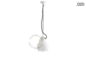 Wisząca lampa porcelana ze szklanym kloszem 020 Zangra 