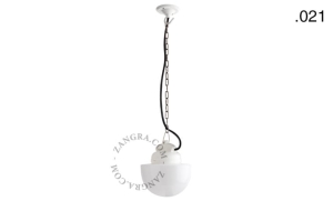 Wisząca lampa porcelana ze szklanym kloszem 021 Zangra  