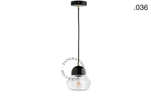 Wisząca lampa porcelana ze szklanym kloszem 036 Zangra 