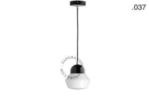Wisząca lampa porcelana ze szklanym kloszem 037 Zangra  