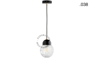 Wisząca lampa porcelana ze szklanym kloszem 038 Zangra  