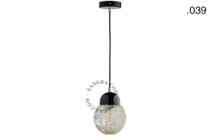 Wisząca lampa porcelana ze szklanym kloszem 039 Zangra   