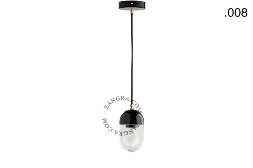 Wisząca lampa porcelana ze szklanym kloszem 008 Zangra    