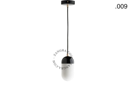 Wisząca lampa porcelana ze szklanym kloszem 009 Zangra    