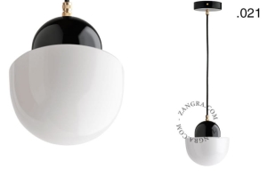 Wisząca lampa porcelana ze szklanym kloszem 021 Zangra     