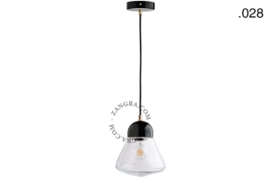 Wisząca lampa porcelana ze szklanym kloszem 028  Zangra      