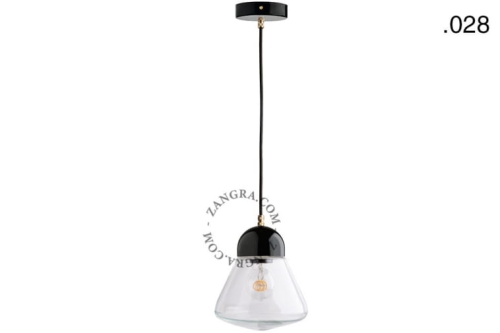 Wisząca lampa porcelana ze szklanym kloszem 028  Zangra      