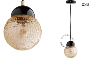 Wisząca lampa porcelana ze szklanym kloszem 032  Zangra       