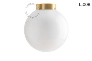 Lampa wisząca z mosiądzu ze szklanym kloszem 008 Zangra