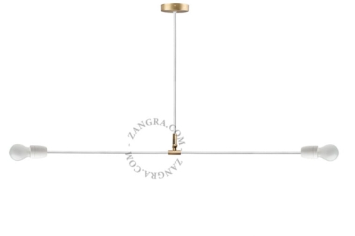 Lampa wisząca porcelanowa / metalowa white Zangra 