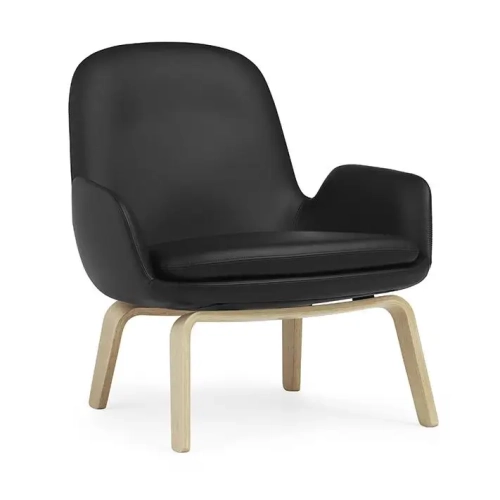 Fotel Era Niski Na Dębowych Nogach Czarny Normann Copenhagen