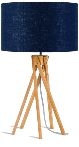 LAMPA STOŁOWA KILIMANJARO 5-NOŻNA 34CM/ ABAŻUR 32X20CM, LNIANY BLUE DENIM	GOOD&MOJO