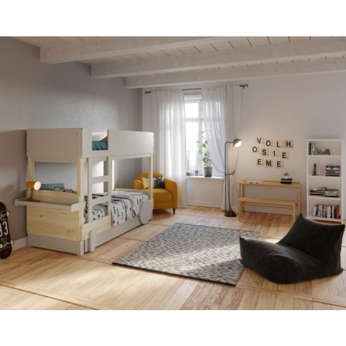 Łóżko Discovery piętrowe wysuwane Montessori Mathy by Bols 