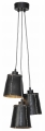 LAMPA WISZĄCA AMAZON, POTRÓJNY ABAŻUR, CZARNA, ROZMIAR S  GOOD&MOJO