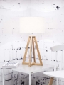 LAMPA STOŁOWA ANNAPURNA TRÓJNOŻNA 30CM/ABAŻUR 32X20CM, LNIANY BIAŁY 	GOOD&MOJO