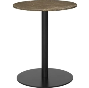 GUBI stół 1.0 okrągły  Ø60 cm czarny/marmur  