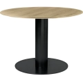 GUBI stół 2.0 do jadalni czarny  Ø110 cm/lakierowany matowy dąb