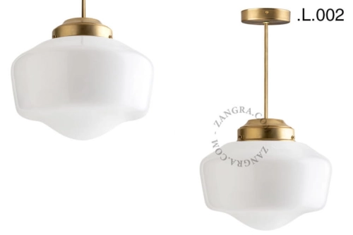 Lampa sufitowa z mosiądzu ze szklanym kloszem  L.002 ZANGRA ostatnie sztuki