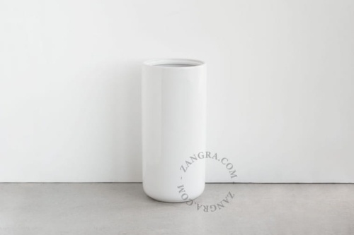 Pojemnik na szczotkę toaletową Zangra - biała porcelana