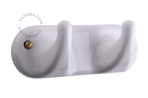 Wieszak z 2 haczykami porcelanowy ZANGRA różne kolory