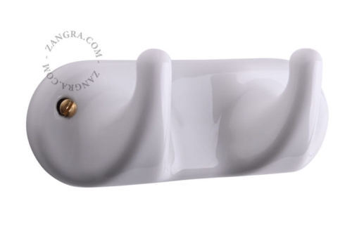 Wieszak z 2 haczykami porcelanowy ZANGRA różne kolory