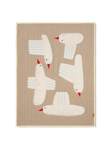 Koc Bird Quilted Blanket Sand Ferm Living  