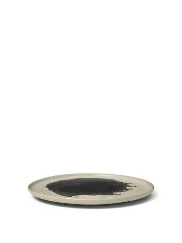 Talerz Omhu Plate - Medium Off-White/Charcoal Ferm Living 